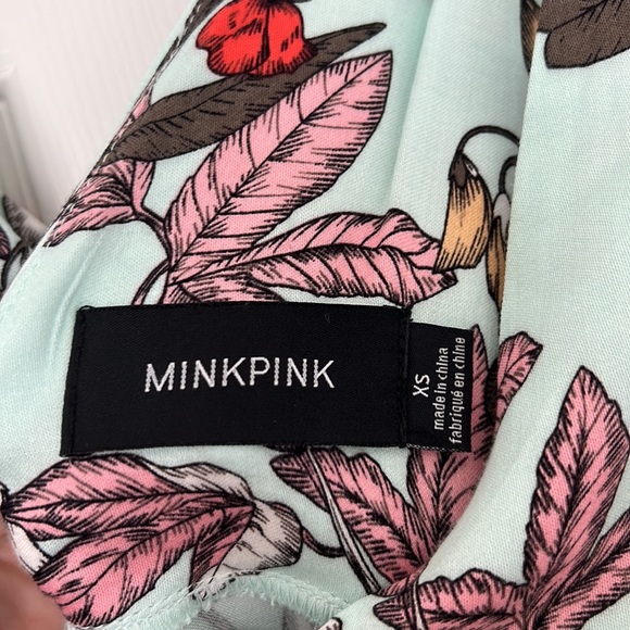 MinkPink Deep V Mint Mini Dress - Picture 3 of 3